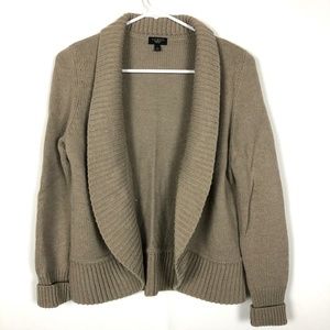 Talbots Petites Cardigan Sweater Brown Open Front